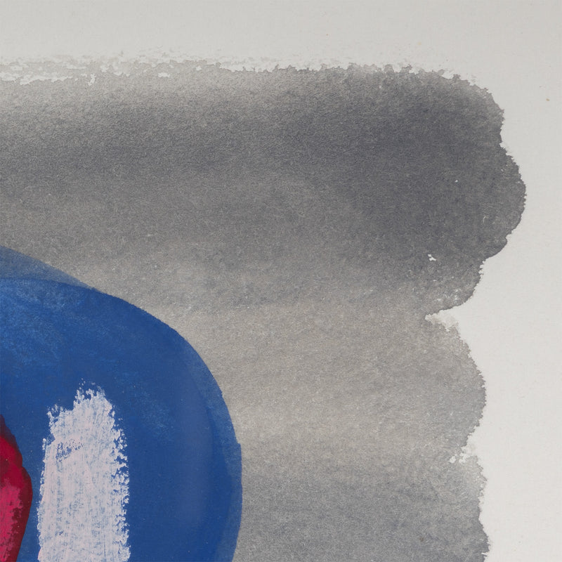william perehudoff WC-80-201 1980 watercolor watercolour on paper blue dot work on paper 1980s color field art canadian art framed small collect buy sell perehudoff 