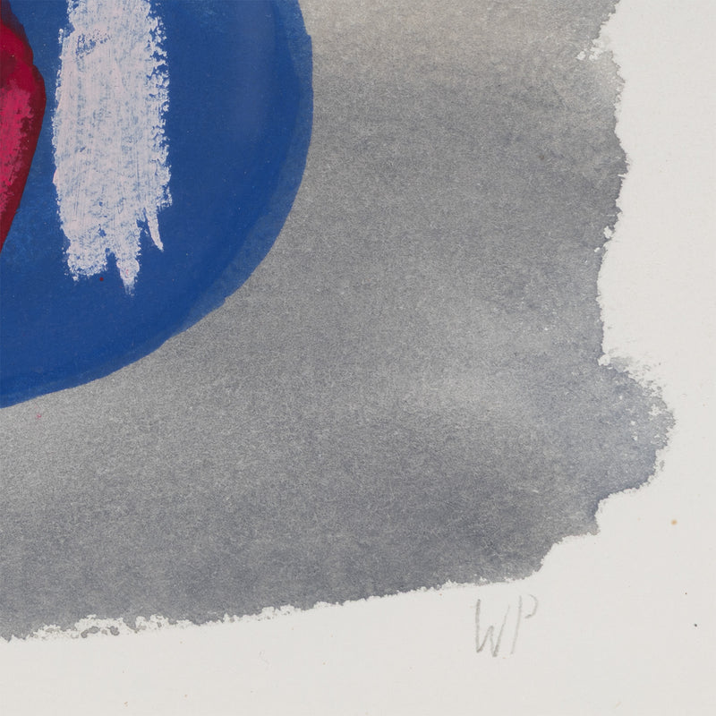 william perehudoff WC-80-201 1980 watercolor watercolour on paper blue dot work on paper 1980s color field art canadian art framed small collect buy sell perehudoff 