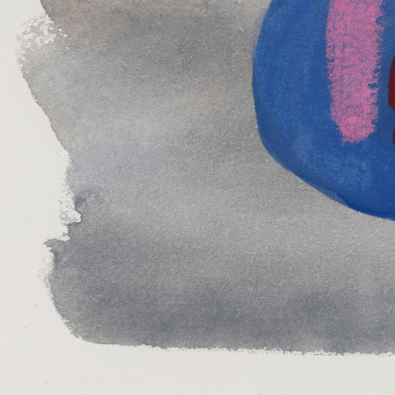 william perehudoff WC-80-201 1980 watercolor watercolour on paper blue dot work on paper 1980s color field art canadian art framed small collect buy sell perehudoff  signed original 