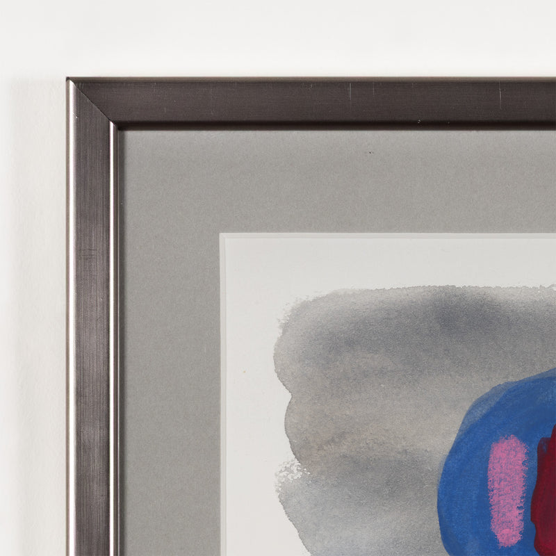 william perehudoff WC-80-201 1980 watercolor watercolour on paper blue dot work on paper 1980s color field art canadian art framed small collect buy sell perehudoff signed original 