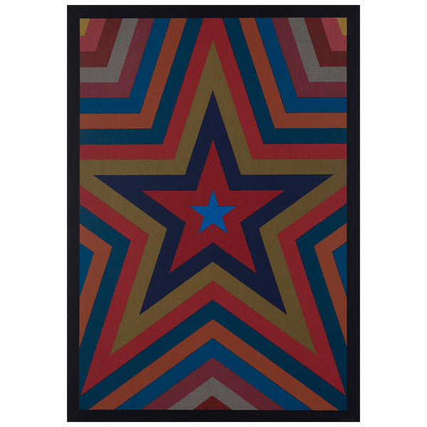 Sol LeWitt "Five Pointed Star with Color Bands" USA, 1992. Color screenprint on Arches Cover White. This hypnotic and playful star is a recurring motif throughout the artist's oeuvre and stands as an excellent example of his signature hard-edge abstraction and unwavering exploration of geometry.