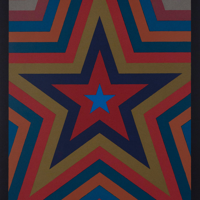 Sol LeWitt "Five Pointed Star with Color Bands" USA, 1992. Color screenprint on Arches Cover White. This hypnotic and playful star is a recurring motif throughout the artist's oeuvre and stands as an excellent example of his signature hard-edge abstraction and unwavering exploration of geometry.
