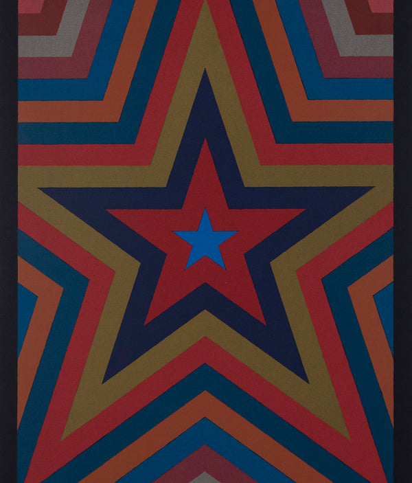 Sol LeWitt "Five Pointed Star with Color Bands"  USA, 1992. Color screenprint on Arches Cover White. This hypnotic and playful star is a recurring motif throughout the artist's oeuvre and stands as an excellent example of his signature hard-edge abstraction and unwavering exploration of geometry. 