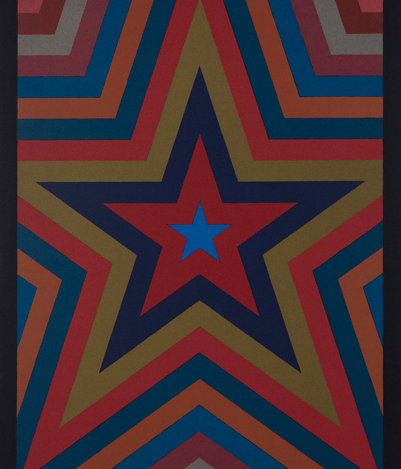 Sol LeWitt "Five Pointed Star with Color Bands"  USA, 1992. Color screenprint on Arches Cover White. This hypnotic and playful star is a recurring motif throughout the artist's oeuvre and stands as an excellent example of his signature hard-edge abstraction and unwavering exploration of geometry. 