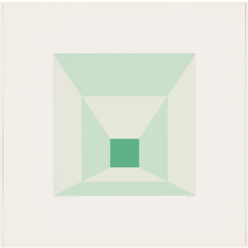 JOSEF ALBERS "MITERED SQUARES- MIAMI GREEN" SCREENPRINT, 1976