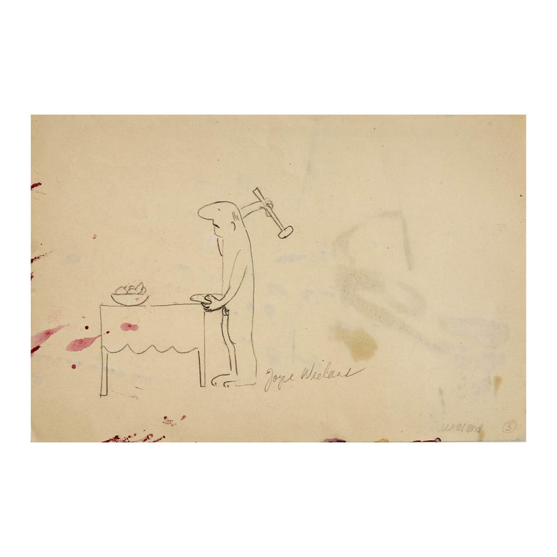 Canadian feminist artist Joyce Wieland untitled pencil drawing circa 1985.