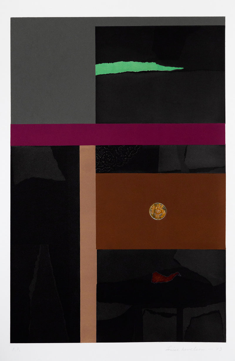 LOUISE NEVELSON "PURPLE STRIPE" AQUATINT, 1973