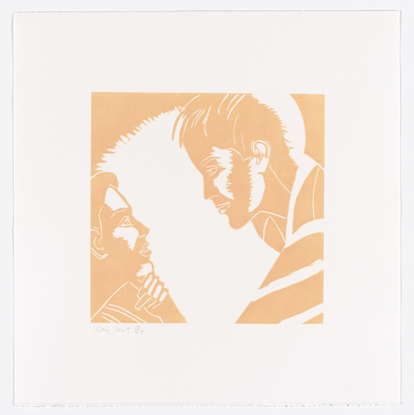 ALEX KATZ "JENNIFER AND ERIC" WOODCUT, 1986