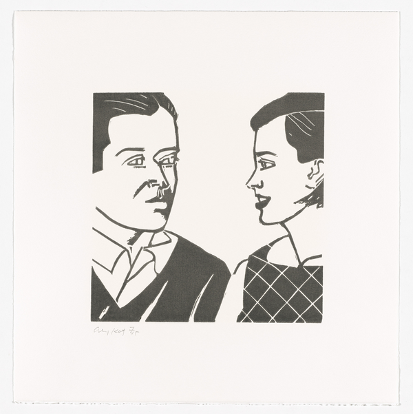 ALEX KATZ "JULIAN AND JESSICA" WOODCUT, 1986