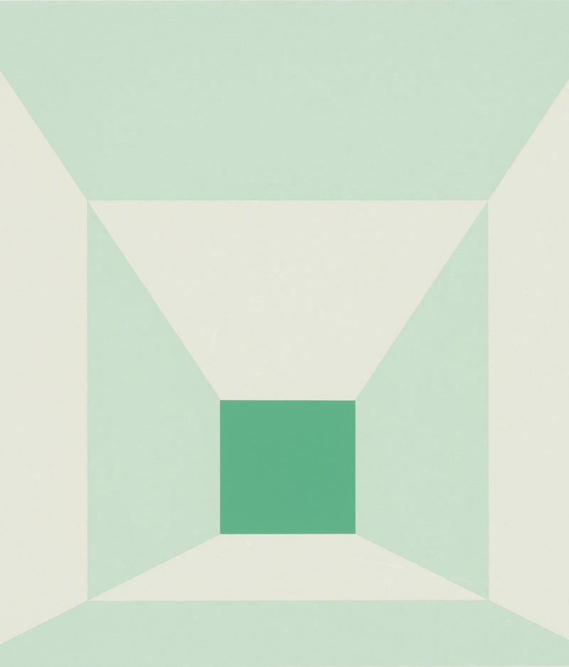 JOSEF ALBERS "MITERED SQUARES- MIAMI GREEN" SCREENPRINT, 1976