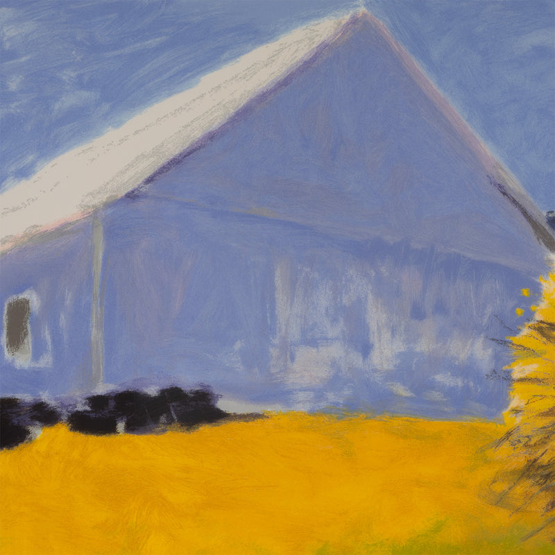 wolf kahn barn and forsythia III 2003 limited edition print barn lincoln center for the performing arts new york city edition kahn barn colorful screenprint collect iconic artwork 