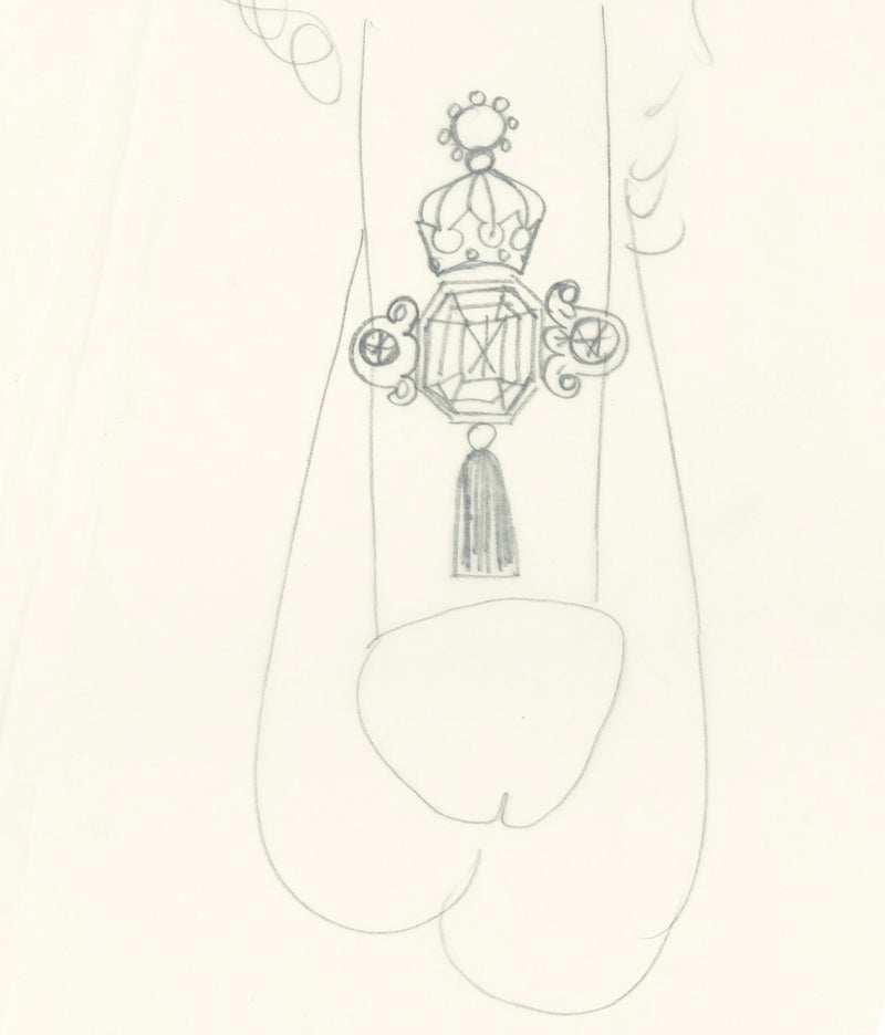 ANDY WARHOL "THE CROWN JEWELS" DRAWING, 1956