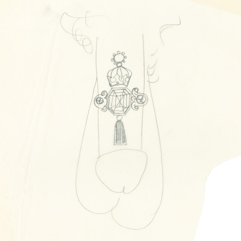 ANDY WARHOL "THE CROWN JEWELS" DRAWING, 1956