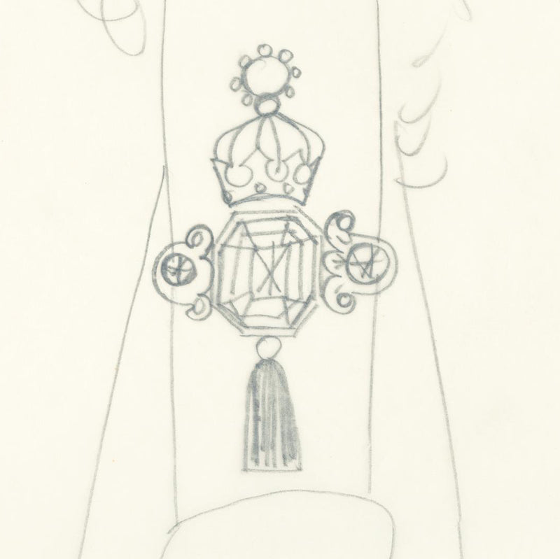 ANDY WARHOL "THE CROWN JEWELS" DRAWING, 1956
