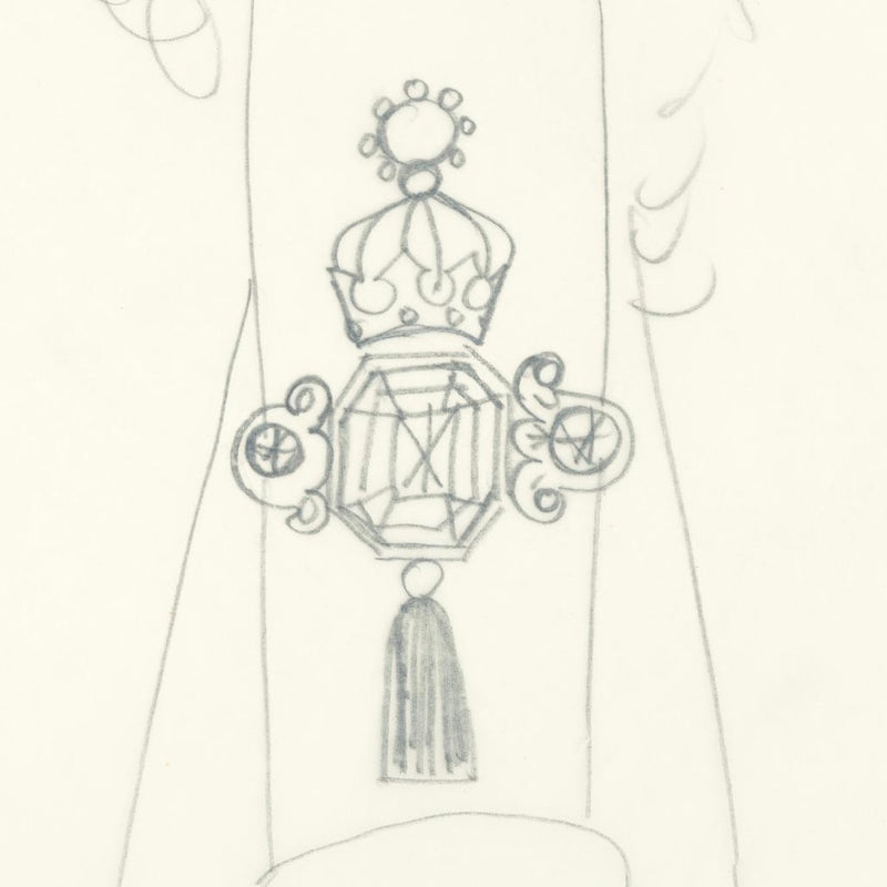 ANDY WARHOL "THE CROWN JEWELS" DRAWING, 1956