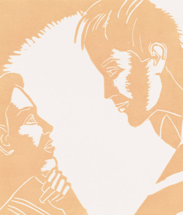 ALEX KATZ "JENNIFER AND ERIC" WOODCUT, 1986