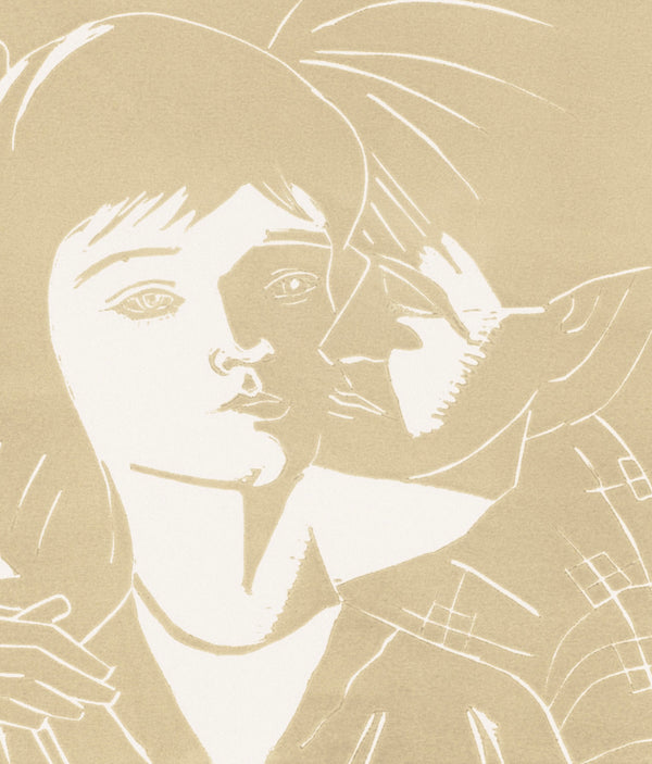 ALEX KATZ "ERIC AND ANNI" WOODCUT, 1986