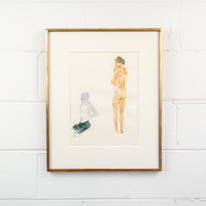 Eric Fischl Neo-Expressionist painter Beach Nude Oil on paper 1993