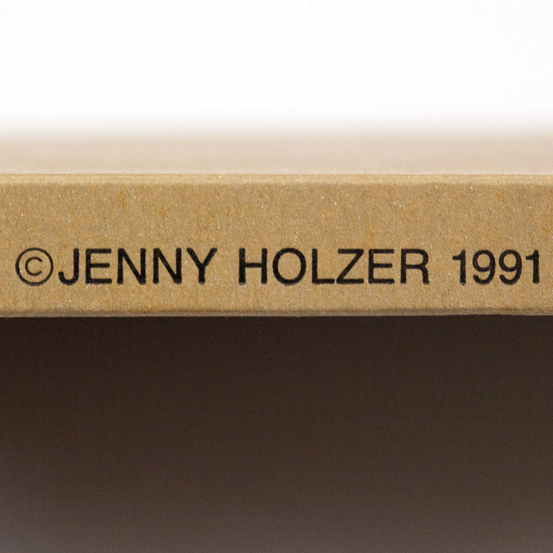 Jenny Holzer, Survival Pencils, 12 unsharpened and embossed pencils, Stamped box,  1991, Caviar20