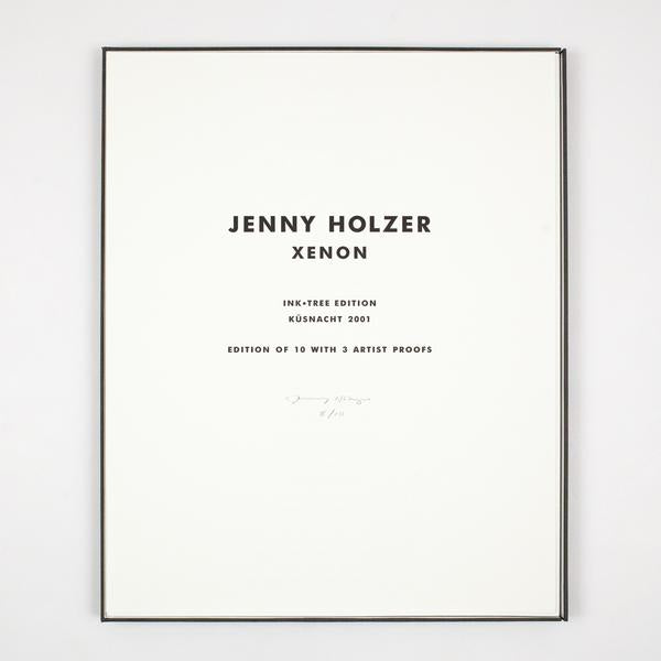 JENNY HOLZER XENON　INK・TREE EDITIONS 写真集 JENNY HOLZER 