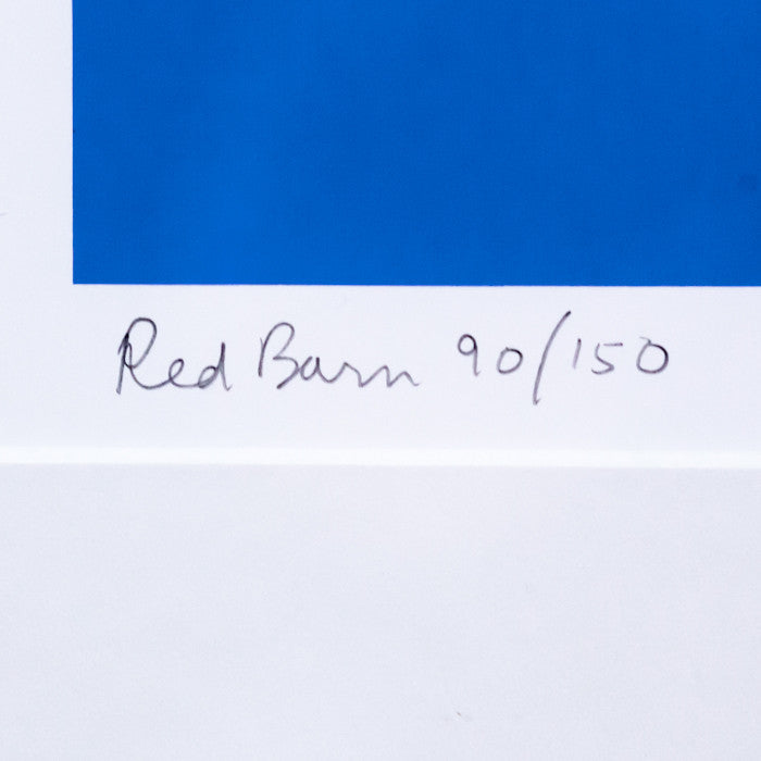CHARLES PACHTER "RED BARN REFLECTED" SERIGRAPH, 1999