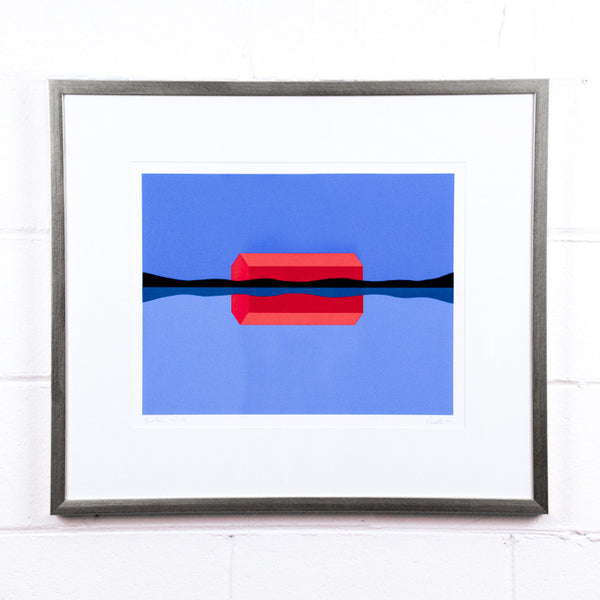 CHARLES PACHTER "RED BARN REFLECTED" SERIGRAPH, 1999