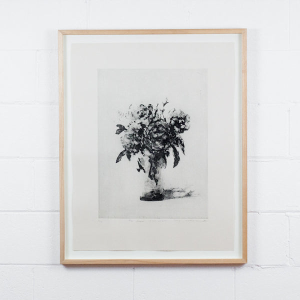 Tony Scherman, Bouquet, Aquatint, 2001, limited edition, example of framed