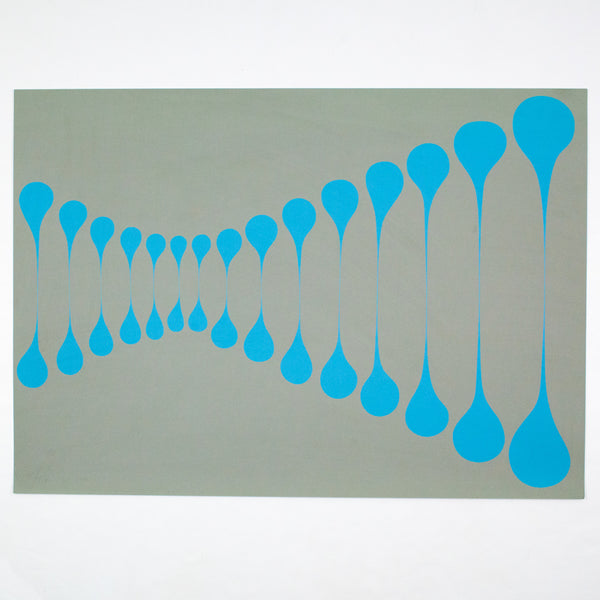 Harold Town, Blue Grey Stretch, Lithograph, 1971, Caviar20 Prints, Stretch Series, Stretch Prints