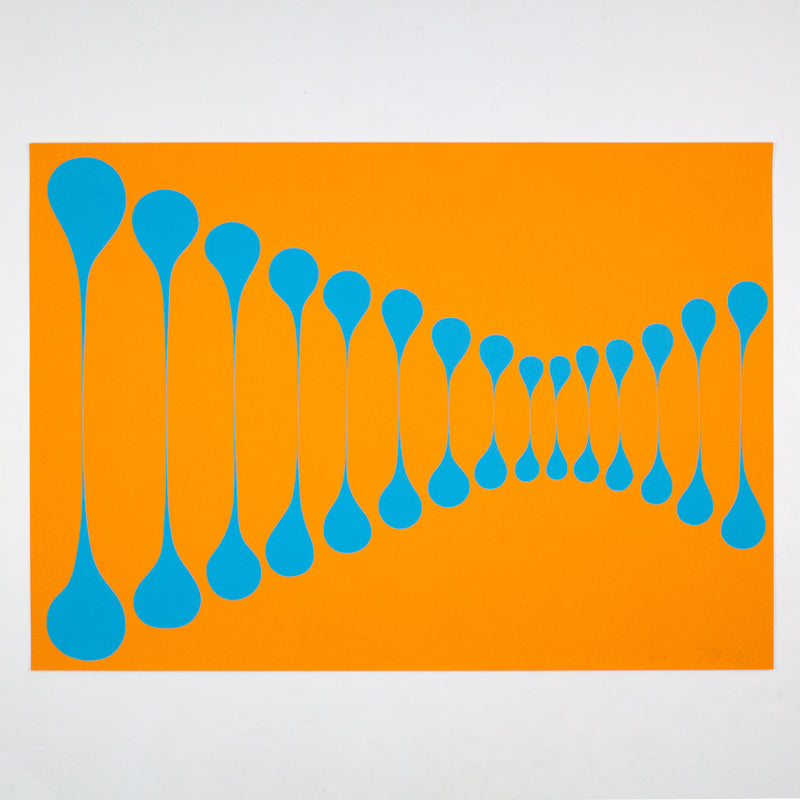 Harold Town, Orange Blue Stretch, Lithograph, 1971, Caviar20 prints, Stretch Series, prints
