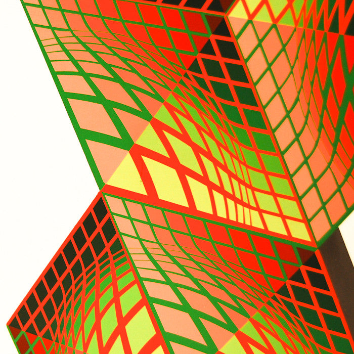 VASARELY "AXO-AB" SCULPTURE, 1988