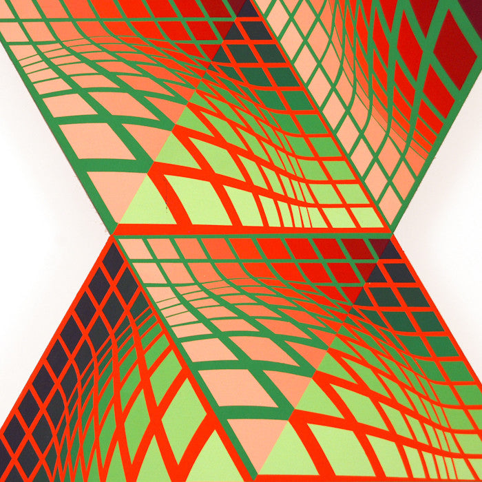 VASARELY "AXO-AB" SCULPTURE, 1988