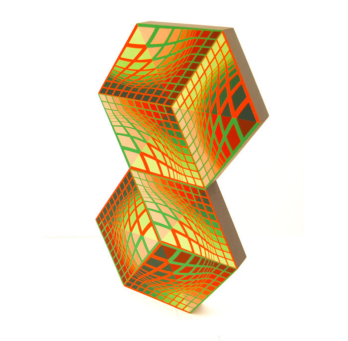 VASARELY "AXO-AB" SCULPTURE, 1988