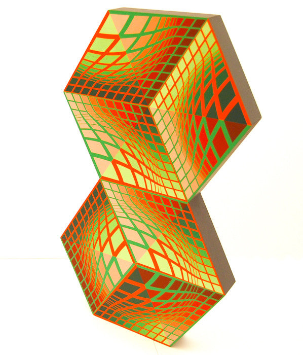 VASARELY "AXO-AB" SCULPTURE, 1988