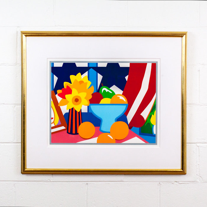 TOM WESSELMANN "STILL LIFE W BLOWING RED CURTAIN" 1998