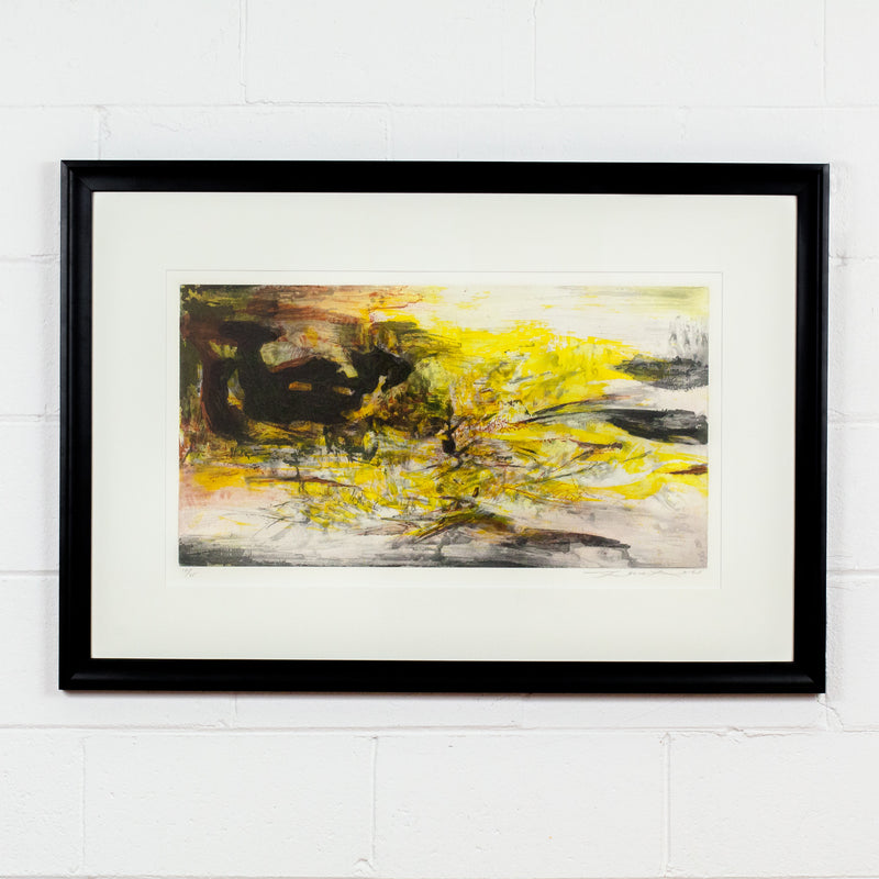 ZAO WOU-KI "JAUNE NOIR 12" 1968, ETCHING