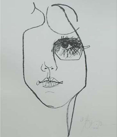 HAROLD TOWN "GRACIE SLICK" FRAMED LITHO, 1970