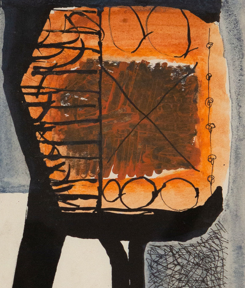 Harold Town, Orange Zone, Drawing, 1961, painting Caviar20