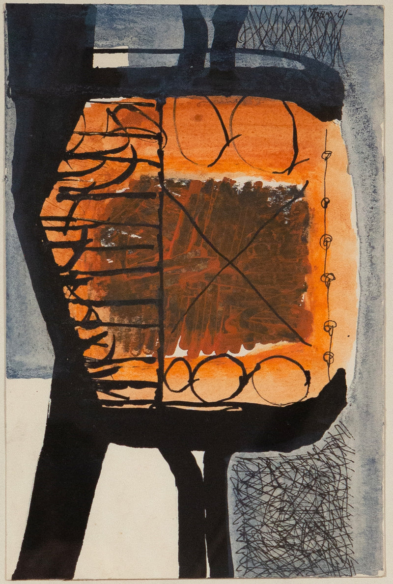 Harold Town, Orange Zone, Drawing, 1961, painting Caviar20