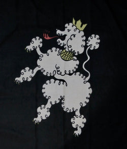 General Idea "Ghent Scarf" Screenprint oon nylon, 1984. Textile art by famous Canadian artist trio, General idea, which features a whimsical poodle.