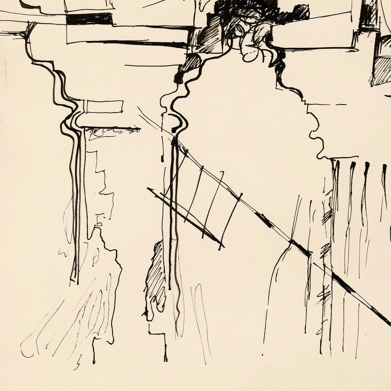 JACK SHADBOLT "COLUMN STUDY 3" DRAWING, 1965