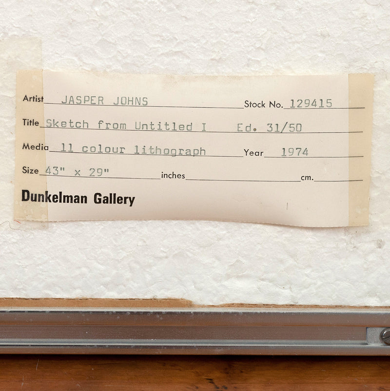 JASPER JOHNS "SKETCH...FROM CASTS" LITHO, 1974