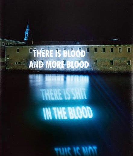 JENNY HOLZER "THERE IS BLOOD" PHOTO, 2001