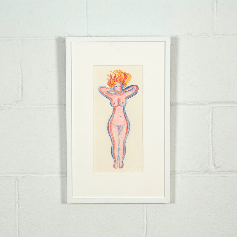 JOYCE WIELAND "FIRE MUSE" DRAWING