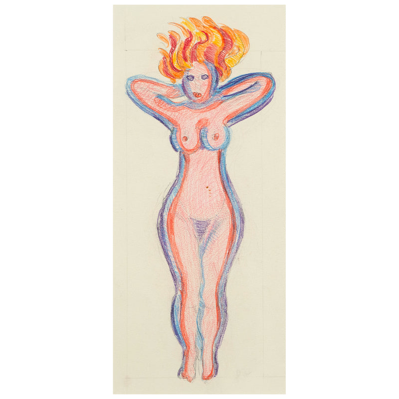 JOYCE WIELAND "FIRE MUSE" DRAWING