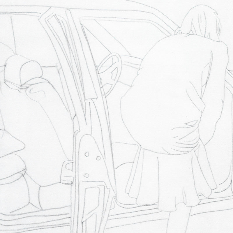 CHARLES PACHTER "CAR DRAWING" CIRCA 1983