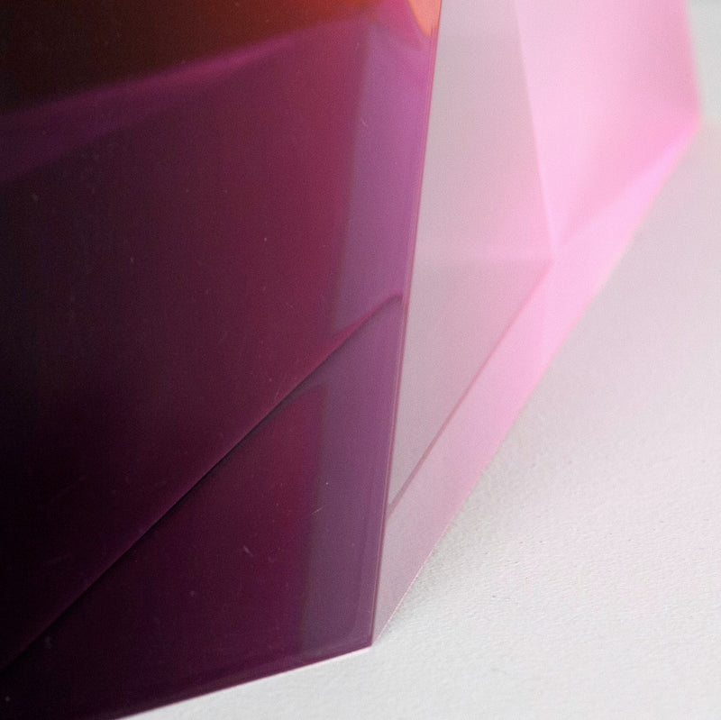 VASA MIHICH "BLUSH TRIANGLE" ACRYLIC SCULPTURE, 1977