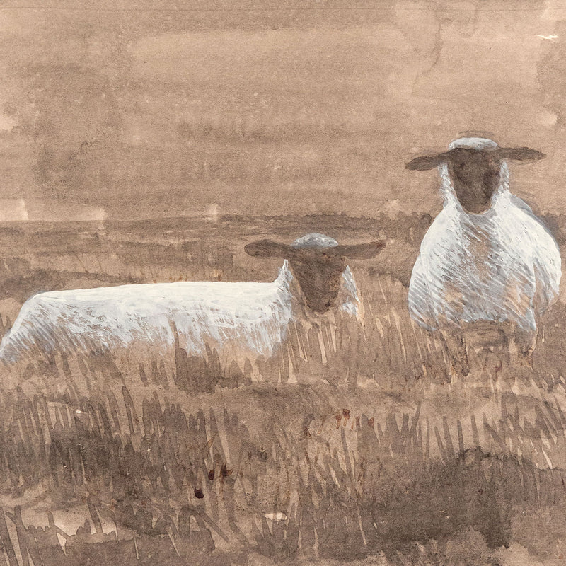 Alex Colville, Study for Three Sheep, Ink and gouache, 1954, Caviar20, Canadian Artist