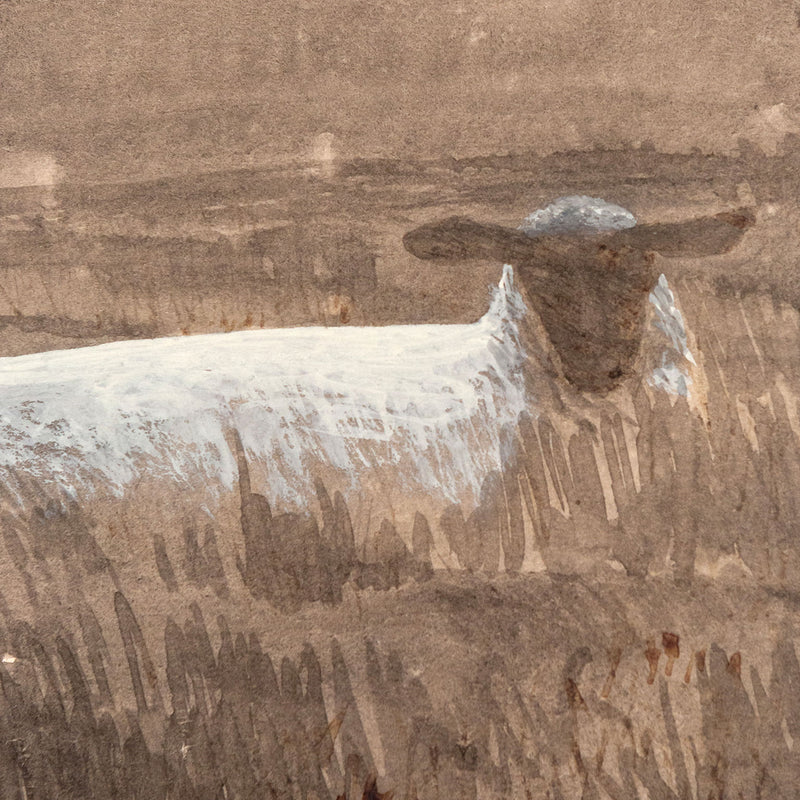 Alex Colville, Study for Three Sheep, Ink and gouache, 1954, Caviar20, Canadian Artist