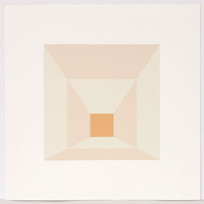 JOSEF ALBERS "MITERED SQUARES- APRICOT" SCREENPRINT, 1976