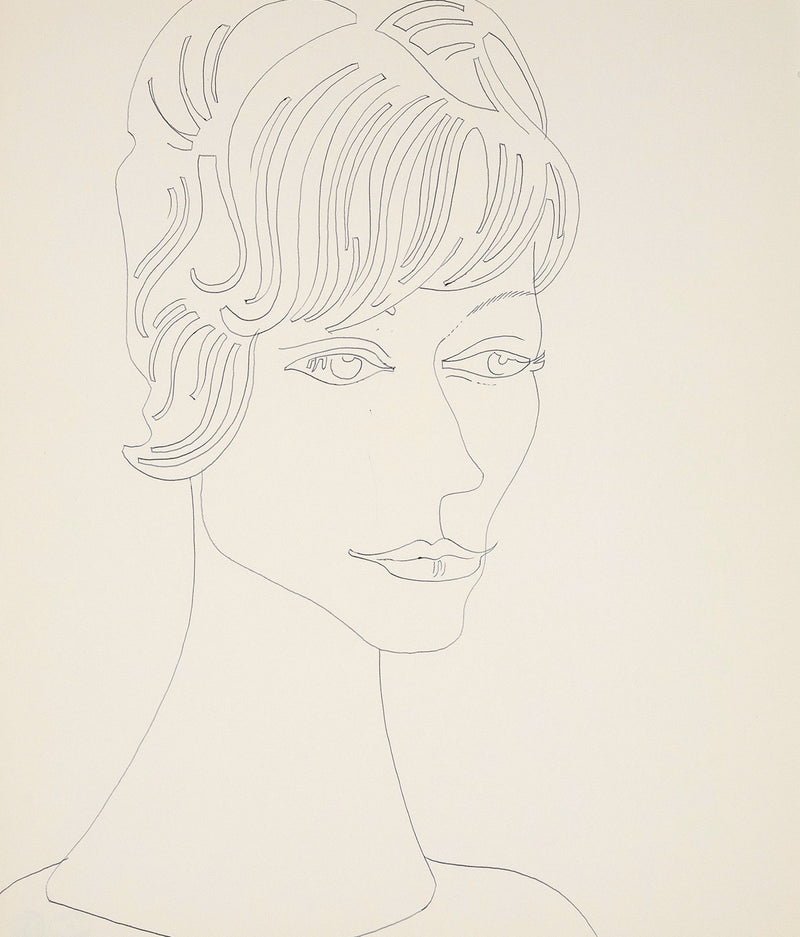 Andy Warhol, Portrait of a lady, 1955, work on paper, Caviar20